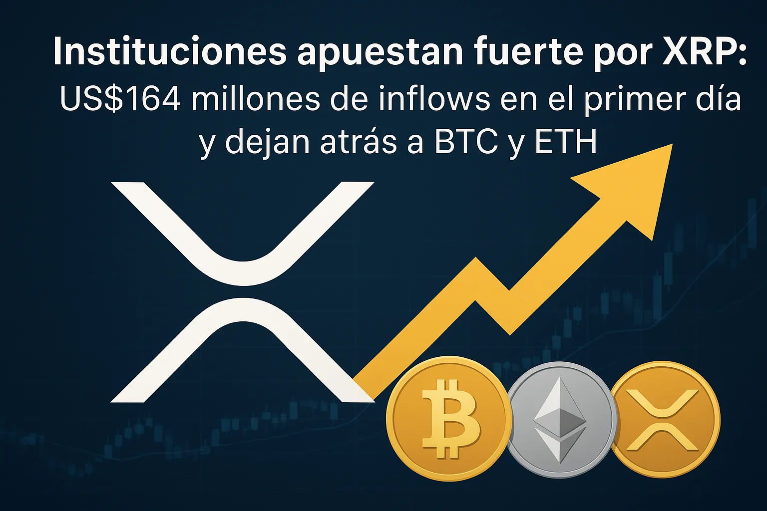 ETFs de XRP registran entradas netas de US$164 millones en su debut y superan a Bitcoin y Ethereum